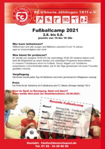 Jugendcamp 2021 beim FC @ FC Viktoria Jöhlingen